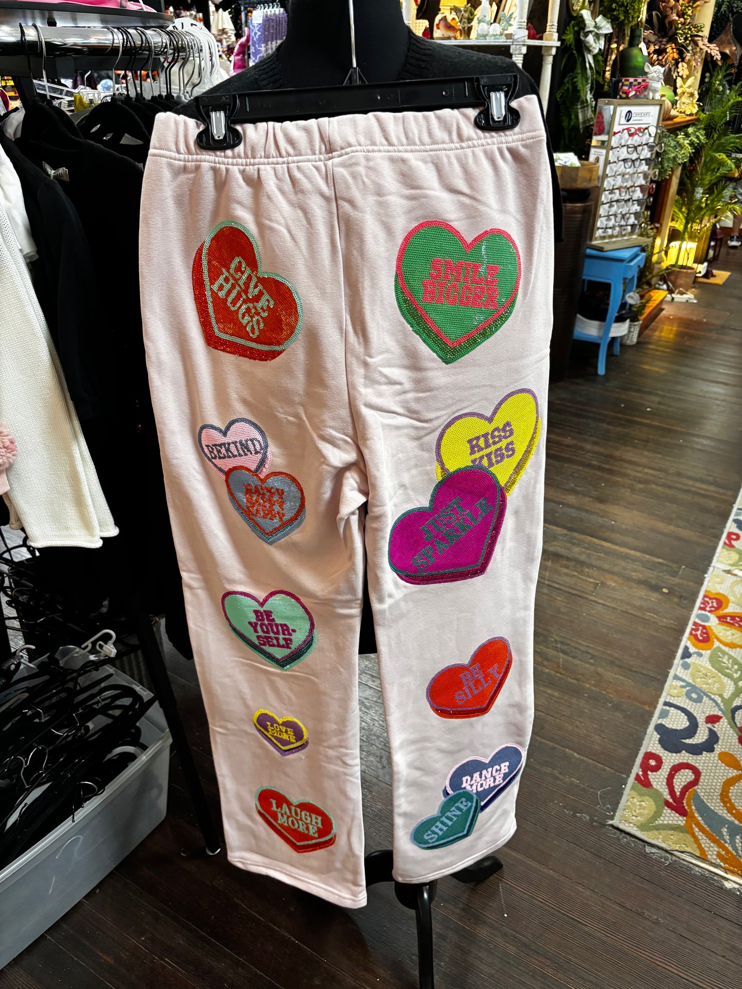 Queen of Sparkles Conversation Hearts Sweatpants