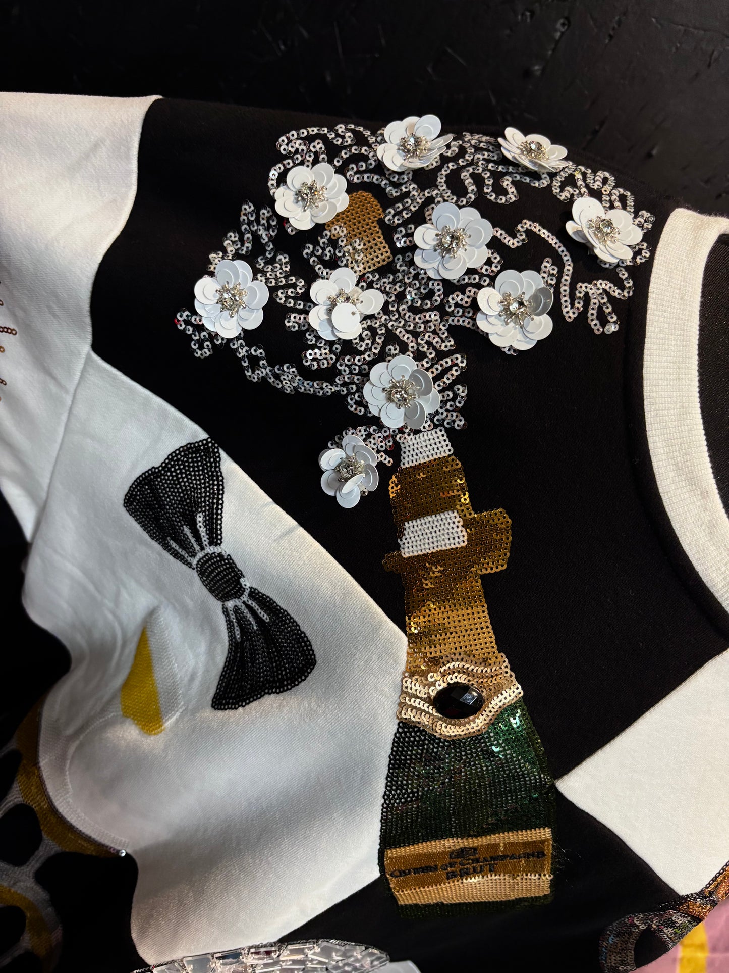 Queen of Sparkles Black & White Checkered NYE Icon Sweatshirt