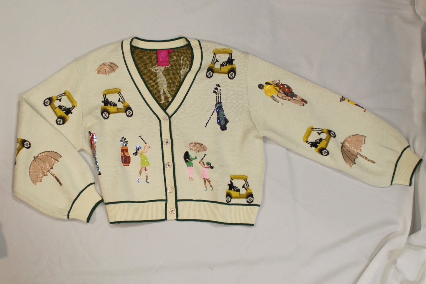 White Multi Golf Icon Cardigan