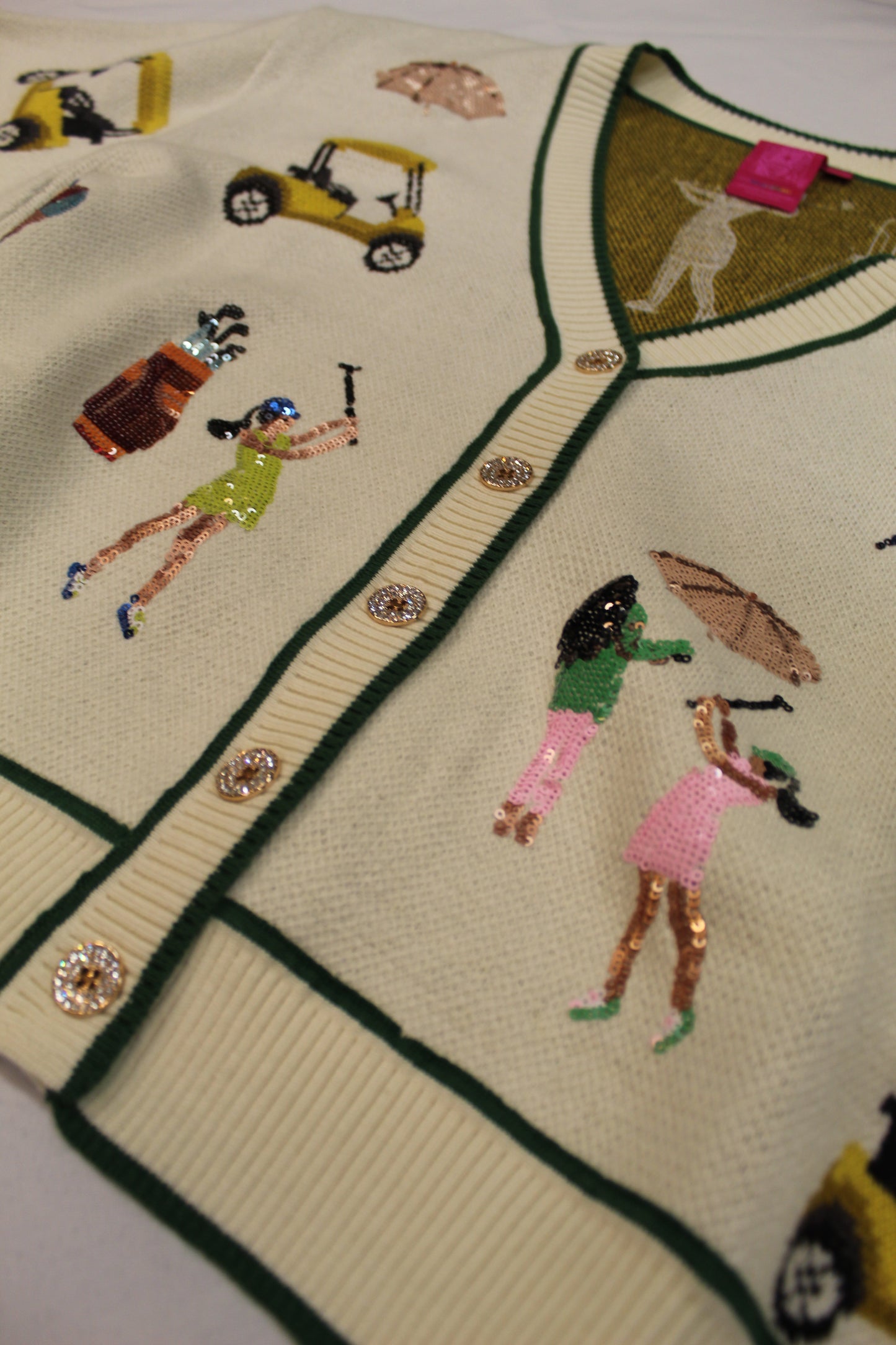 White Multi Golf Icon Cardigan