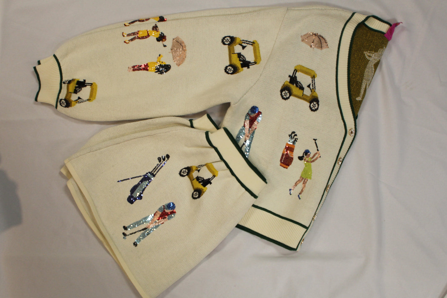 White Multi Golf Icon Cardigan