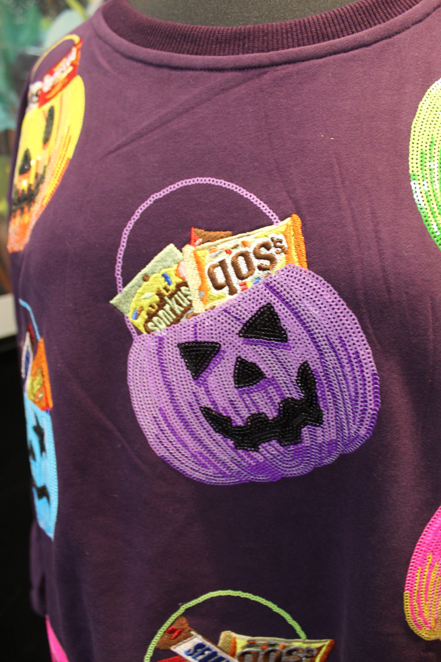 Dark Purple Halloween Baskets Sweatshirt