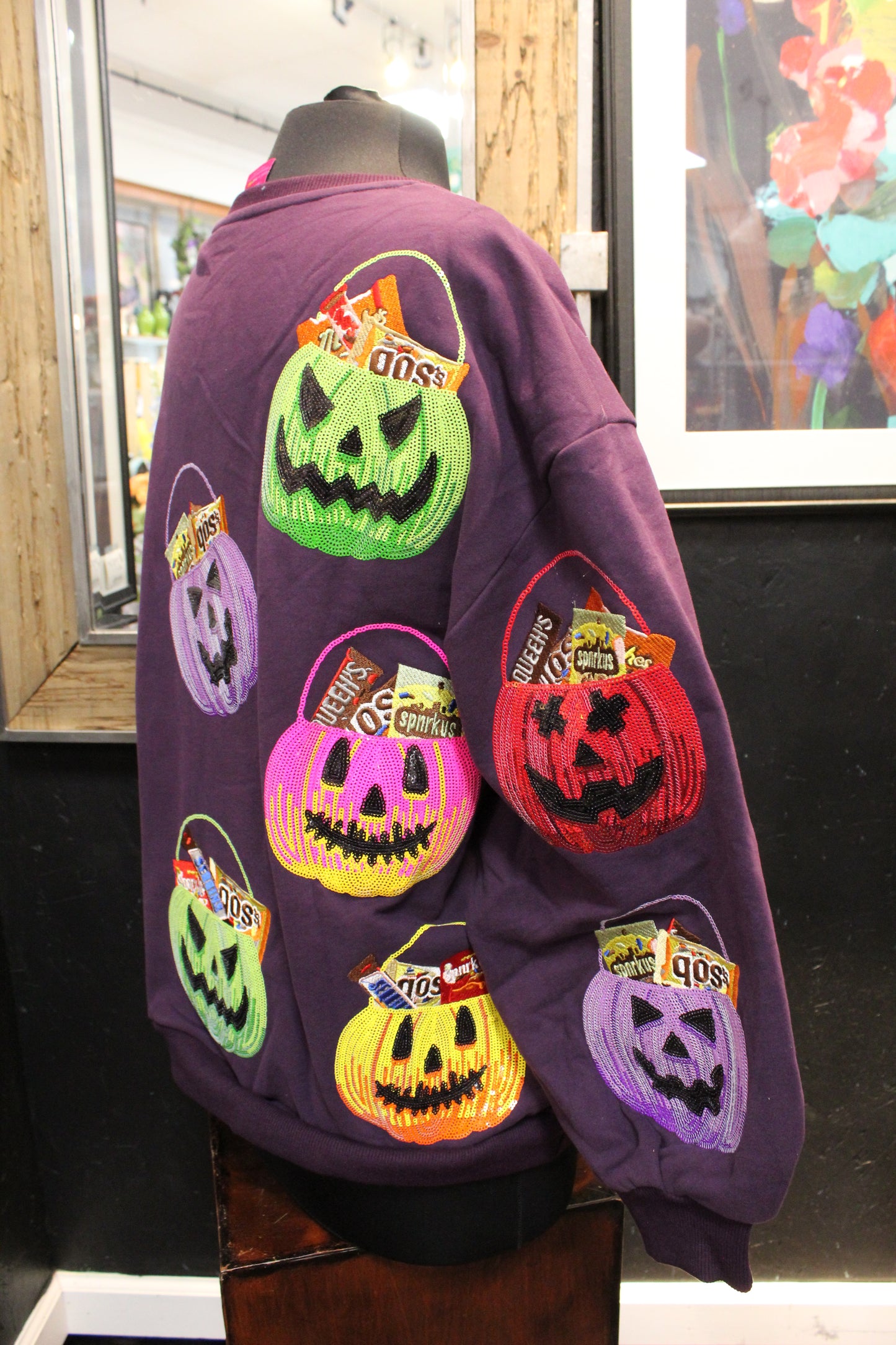 Dark Purple Halloween Baskets Sweatshirt