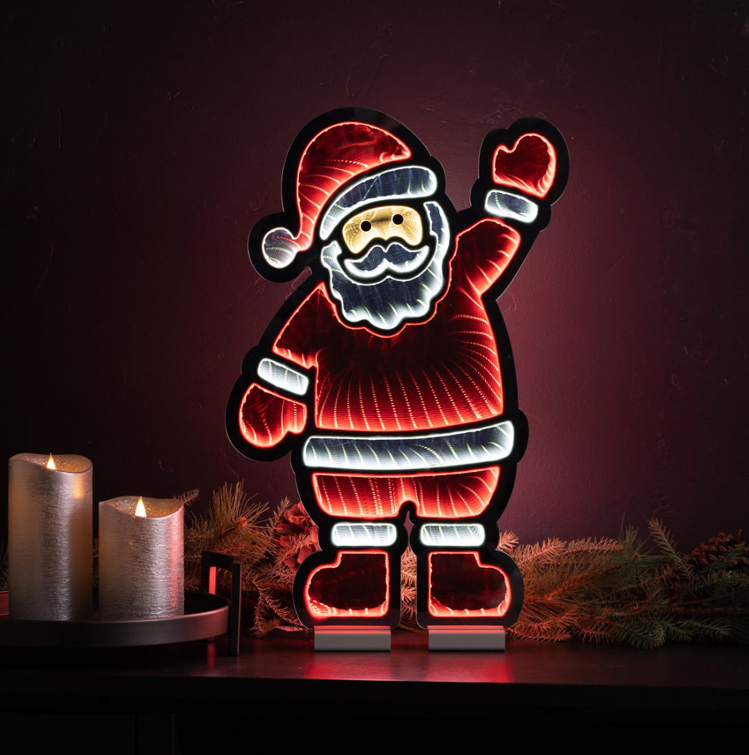 Waving Santa Infinity Light, UL Plug In