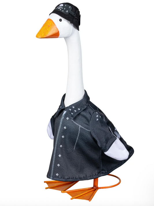Giddy the Porch Goose Biker Outfit