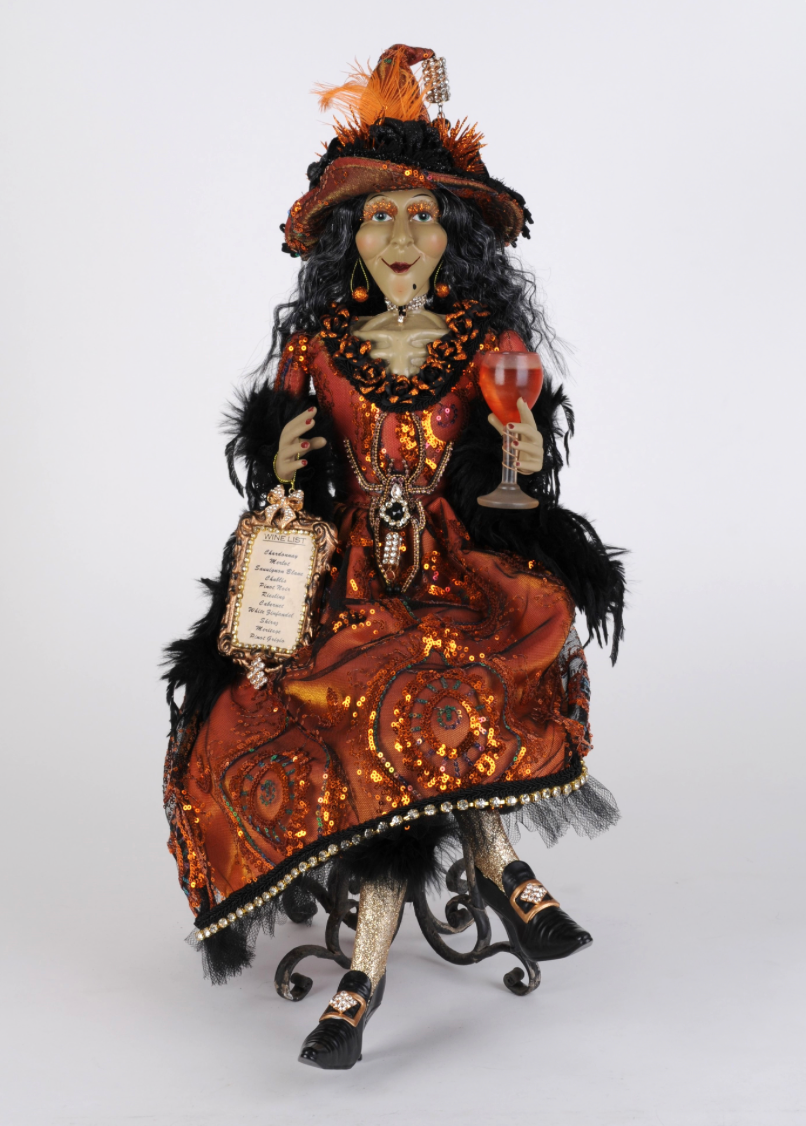 Wine Elegance Sitting Witch