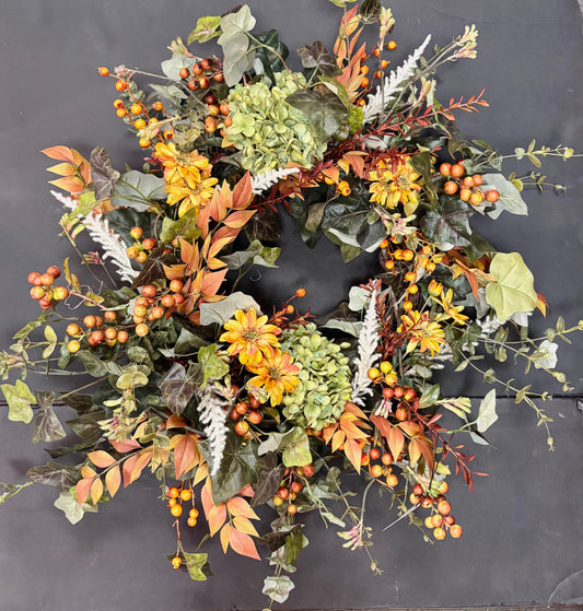 Yellow and Green Fall Wreath