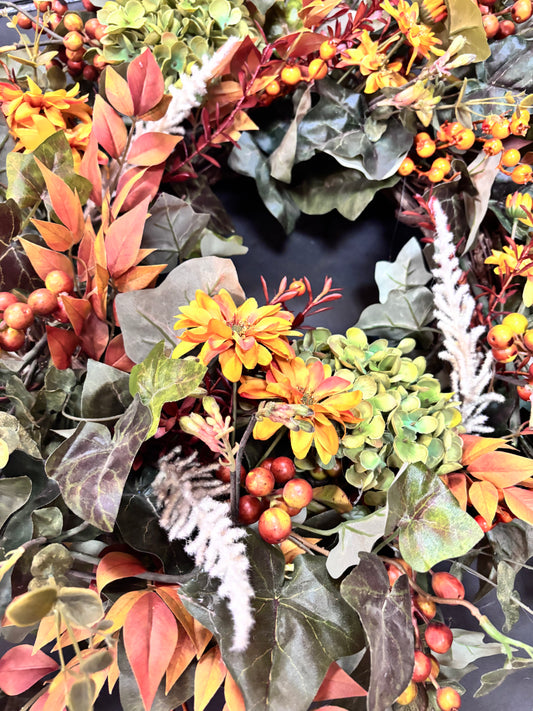 Yellow and Green Fall Wreath