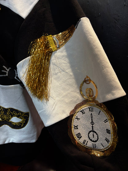 Queen of Sparkles Black & White Checkered NYE Icon Sweatshirt