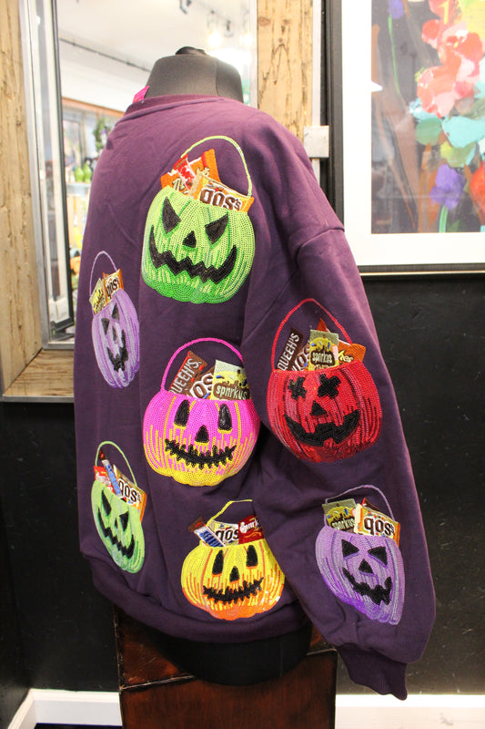 Dark Purple Halloween Baskets Sweatshirt