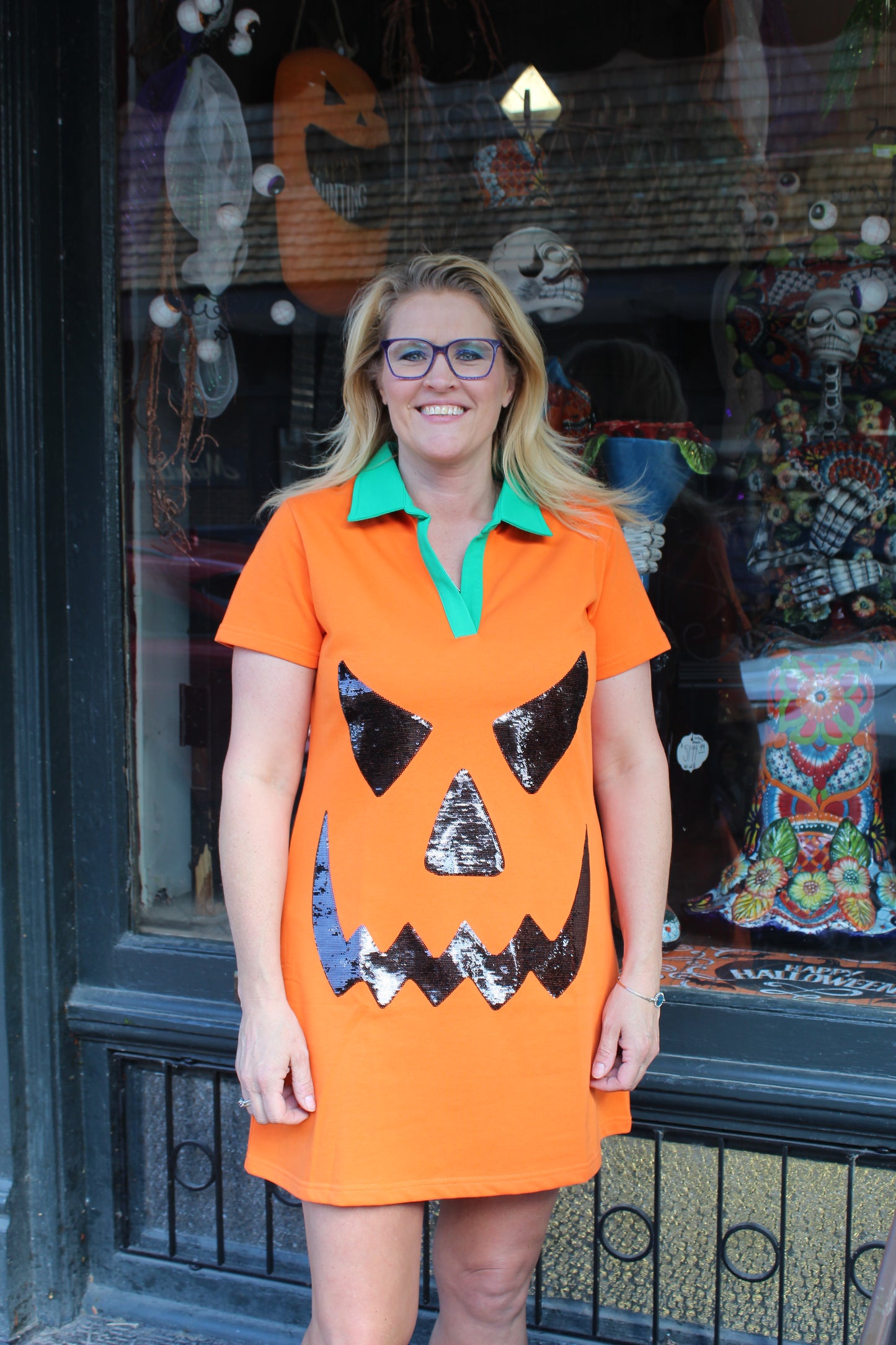 Orange Jack-O-Lantern Dress