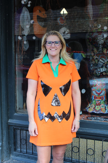 Orange Jack-O-Lantern Dress