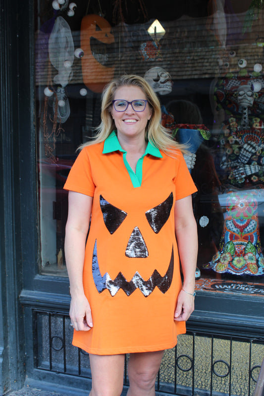 Orange Jack-O-Lantern Dress