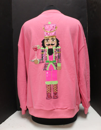Hot Pink Serving Cosmo Nutcracker Sweatshirt