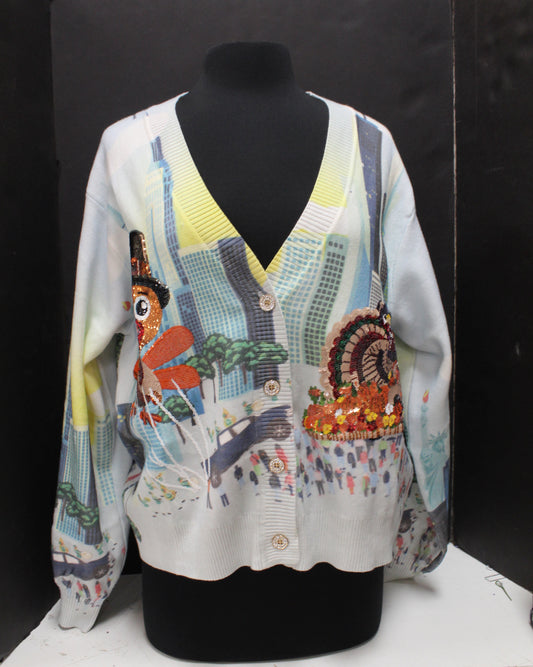 Multi Thanksgiving Parade Button Up Cardigan