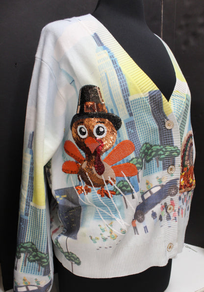 Multi Thanksgiving Parade Button Up Cardigan