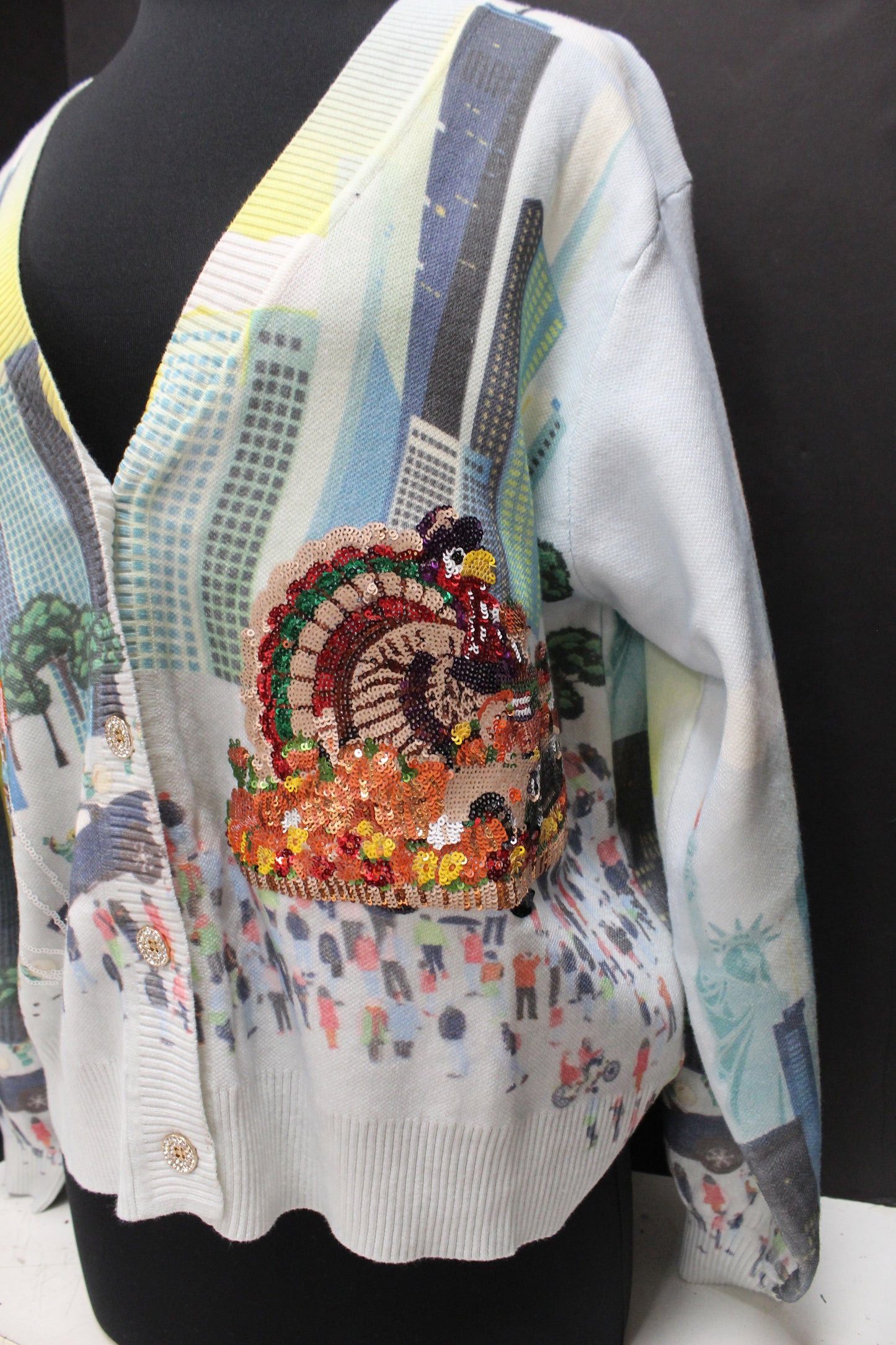 Multi Thanksgiving Parade Button Up Cardigan