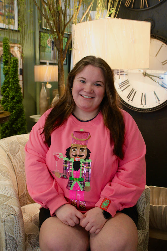 Hot Pink Serving Cosmo Nutcracker Sweatshirt