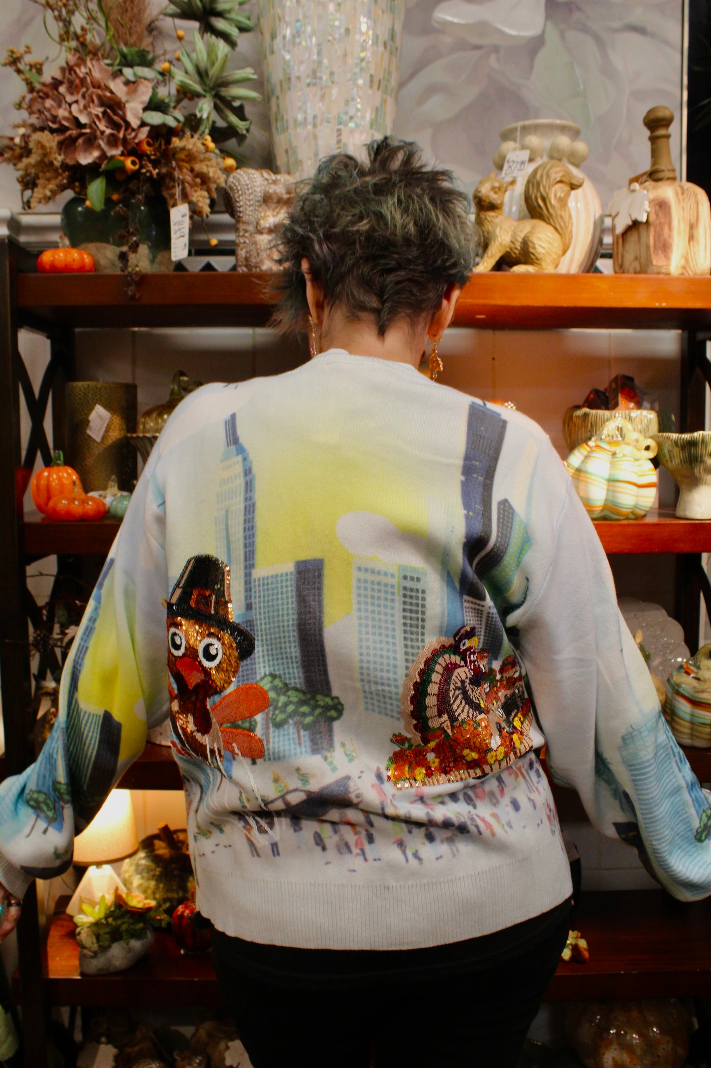 Multi Thanksgiving Parade Button Up Cardigan