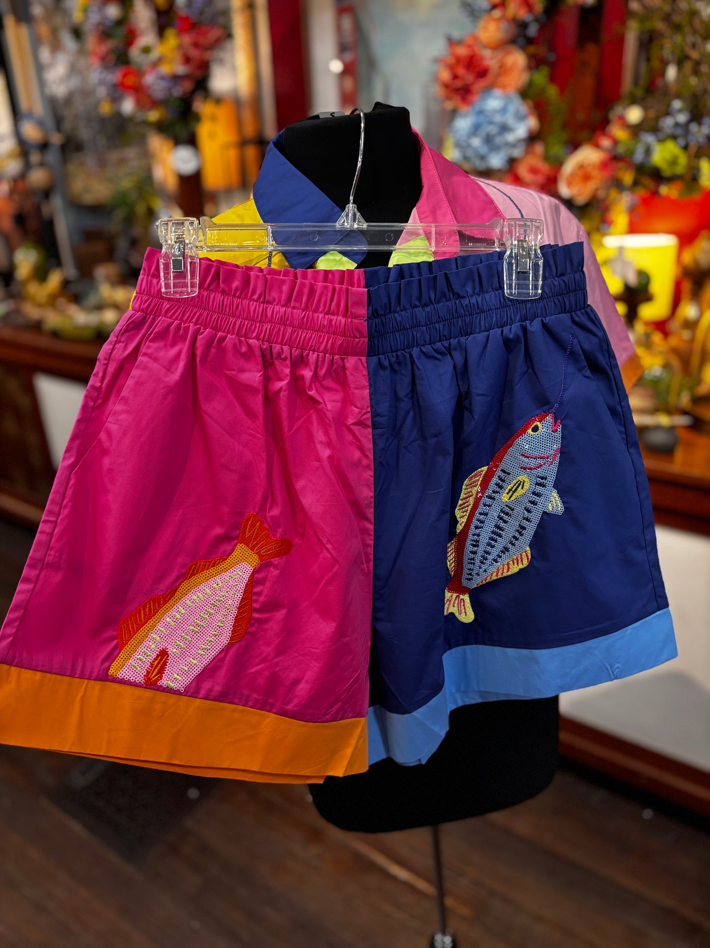 Queen of Sparkles Multi Colorblock Fish Short
