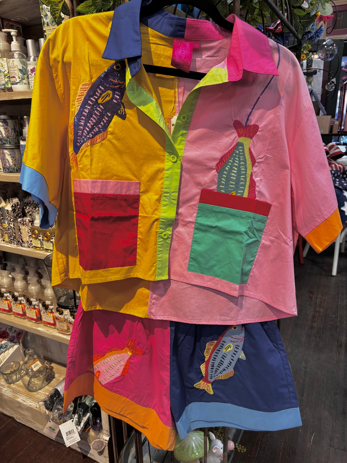 Queen of Sparkles Multi Colorblock Fish Short