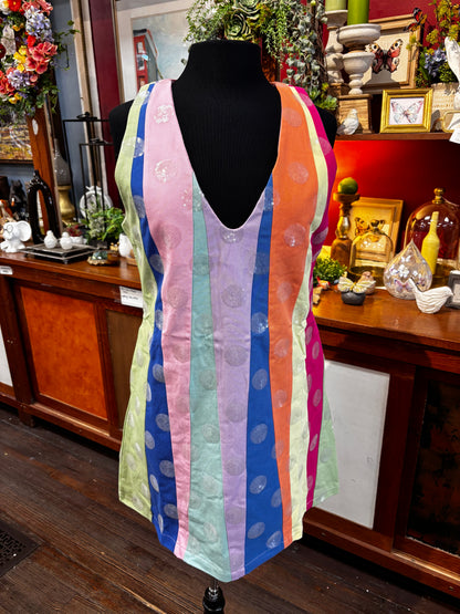 Queen of Sparkles Multi Stripe Clear Sequin Polka Dot Tank Dress