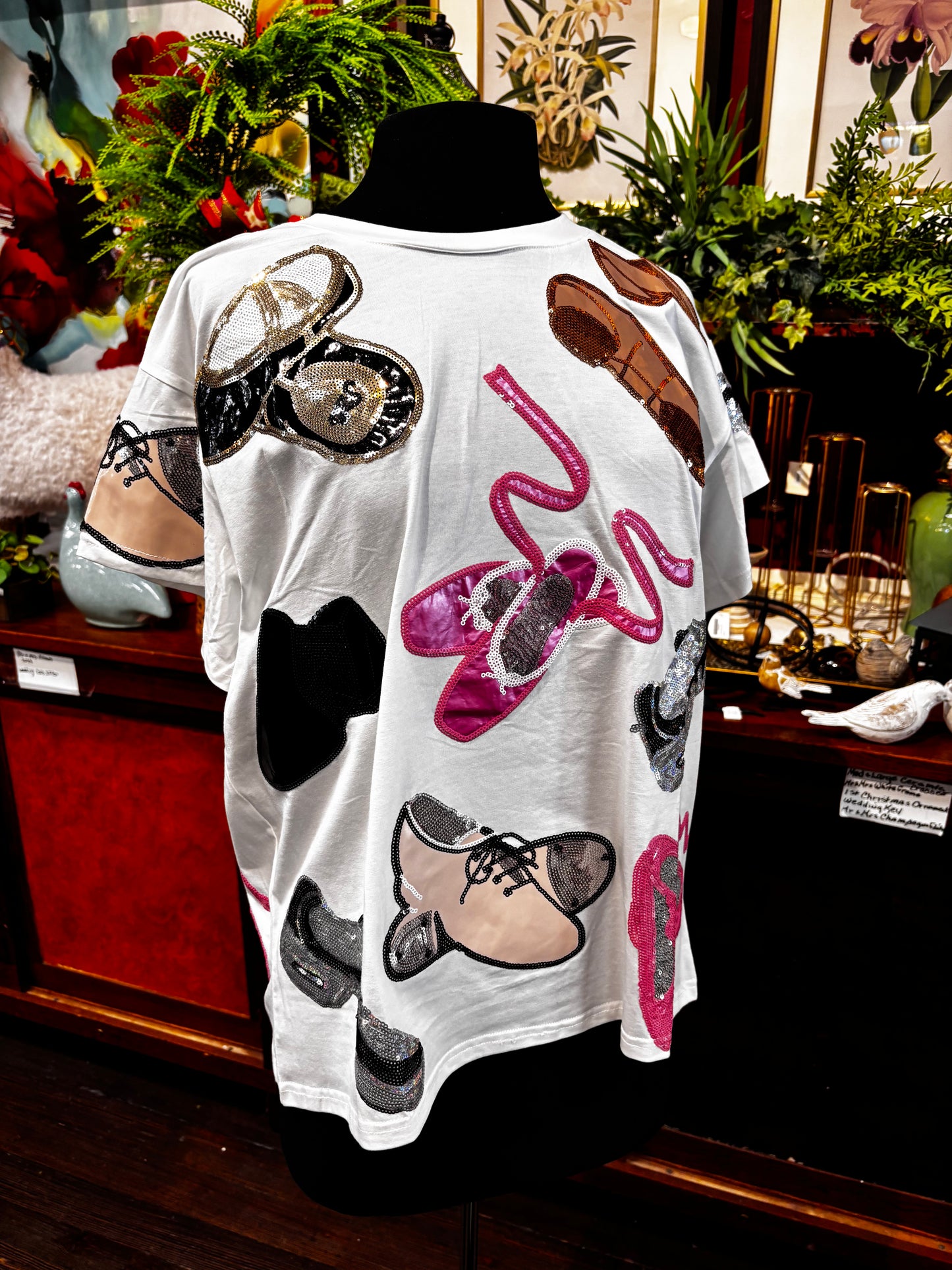 Queen of Sparkles White Dance Shoes Tee