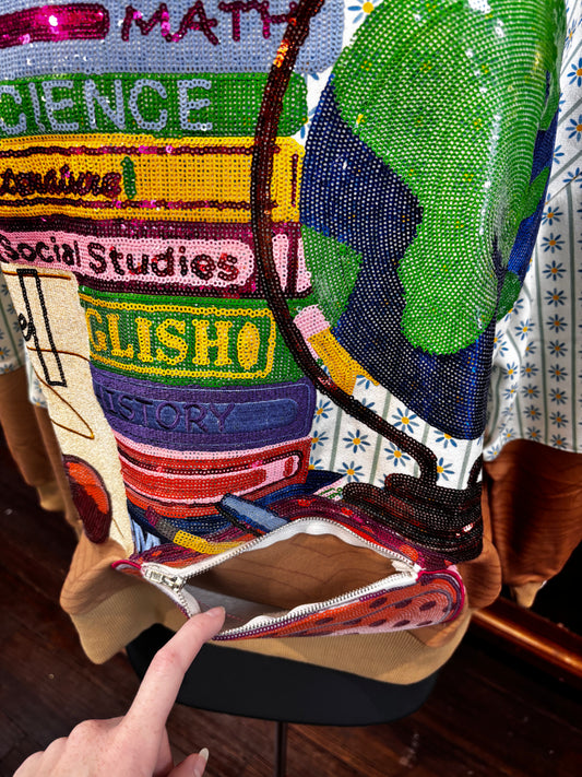 Queen of Sparkles Multi School Books, Pencil Bag & Globe Sweatshirt