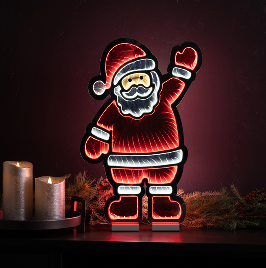 Waving Santa Infinity Light, UL Plug In