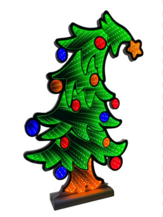 Curved Whimsical Tree Infinity Light, UL Plug In