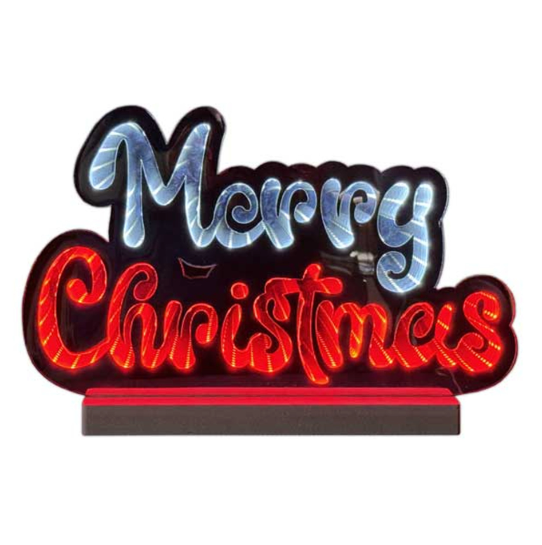 "Merry Christmas" Infinity Light, UL Plug In