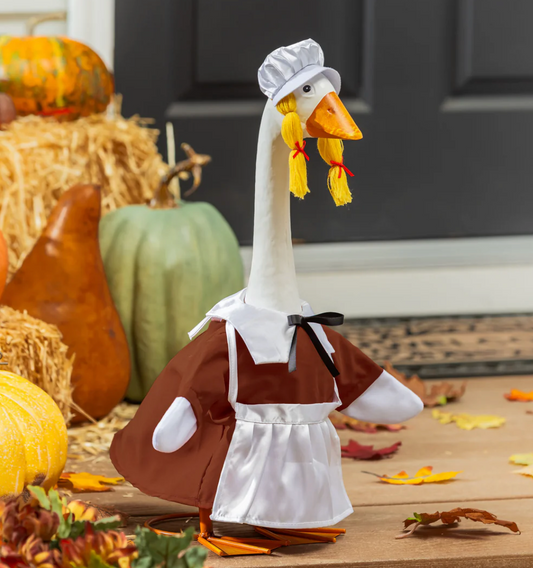 Giddy the Porch Goose Harvest Pilgrim Couple Outfit