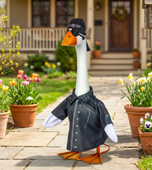 Giddy the Porch Goose Biker Outfit