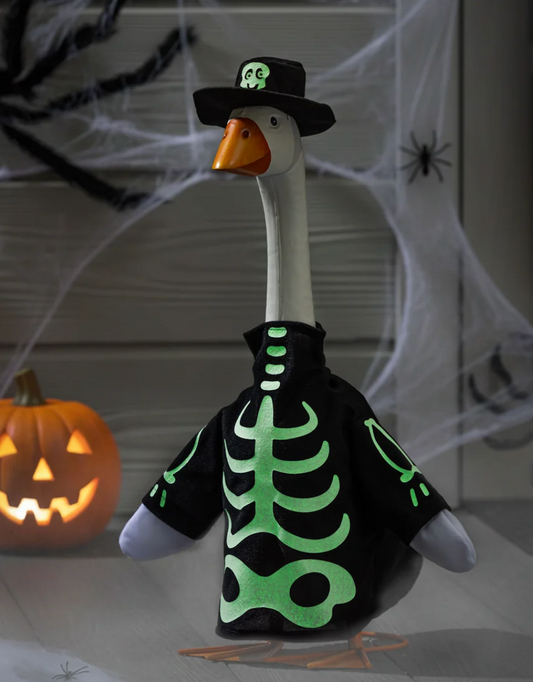 Giddy the Porch Goose Skeleton Glow in the Dark Outfit
