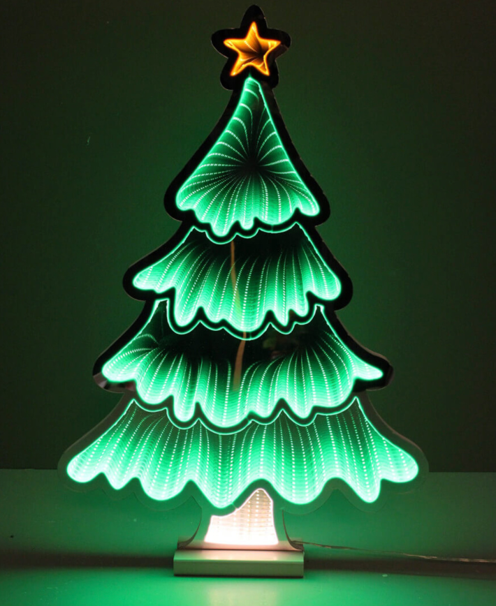 23" Green Tree with Star Infinity Light, UL Plug In (20)