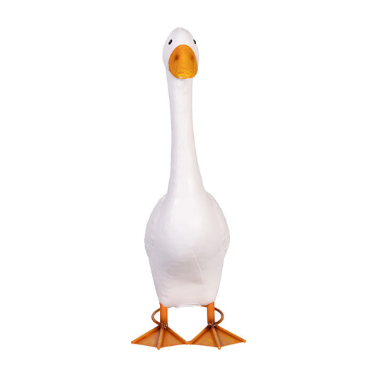 Metal Porch Goose Statue 21"